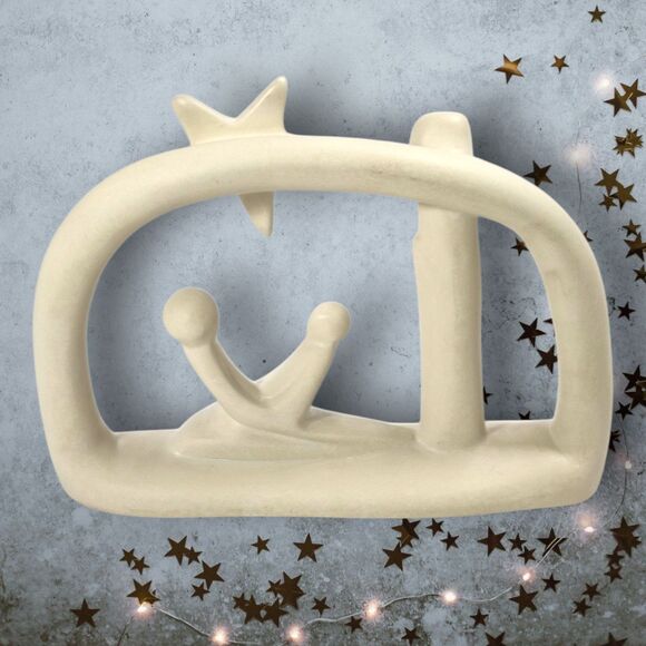 Hand Carved Kenyan Soapstone Nativity Scene Minimalist Modern Holy Family Christ - Picture 5 of 8